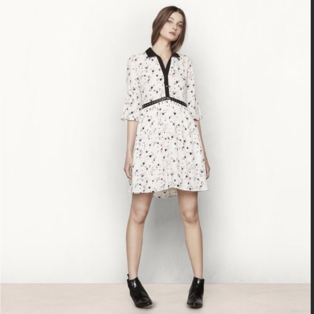 Maje Peace Dove Star Mini Dress size 1 or small - Picture 2 of 11